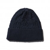BATONER-CABEL KNIT CAP (メンズ) - Navy