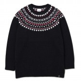 C-NECK NORDIC SWEATER 「DANNY」 - Black