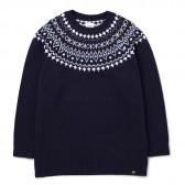 C-NECK NORDIC SWEATER 「DANNY」 - Navy