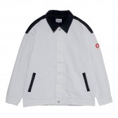 C.E : CAV EMPT-BLEACHED 2 COLOUR DENIM JACKET - White