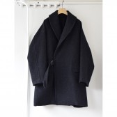 COMOLI-ウール ショールカラーコート - Charcoal