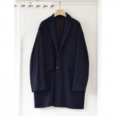COMOLI-シルクウール チェスターコート - Navy