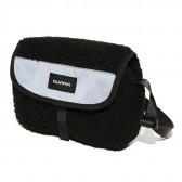 ELVIRA-FLEECE MESSENGER BAG - Black