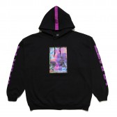 ELVIRA-GLITCH ROSE HOODY - Black