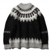 BATONER-MOHAIR NORDIC CREW NECK 3colors (メンズ) - Black