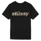 STUSSY-Camo Italic Tee - Black