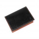 LEATHER & SILVER MOTO-Card Case CA1 - Black