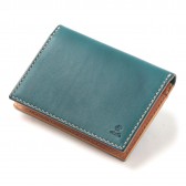 LEATHER & SILVER MOTO-Card Case CA1 - Blue