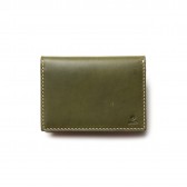 LEATHER & SILVER MOTO-Card Case CA1 - Green