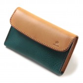 LEATHER & SILVER MOTO-被せ Card Case Combi CA2 - Blue