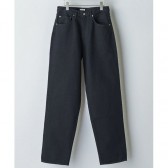 AURALEE-HARD TWIST DENIM WIDE PANTS - Black