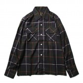 Needles-Cut-Off Bottom Classic Shirt - T:R Plaid Twill - Navy