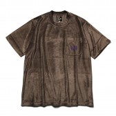 Needles-S:S Papillon Emb. Pocket Tee - R:Pe:C:S Velour - Brown