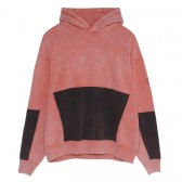 C.E : CAV EMPT-BLEACHED ZIGGURAT PATCH HEAVY HOODY - Red