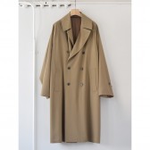COMOLI-ウールギャバ ダブルブレステッドコート - Camel