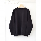 COMOLI-コットンシルク 長袖クルー - Black