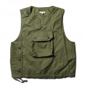ENGINEERED GARMENTS-Cover Vest - Nylon Micro Ripstop - Olive