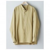 LINEN GABARDINE BAND COLLAR SHIRTS