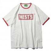 WESTOVERALLS-WESTS RINGER T-SHIRTS - White : Red