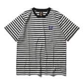 Needles-SS-Papillon-Emb.-Tee-Cotton-Jersey-Stripe-WhtBlk-168x168