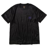 Needles-S/S Papillon Emb. Pocket Tee - R/Pe Velour - Black