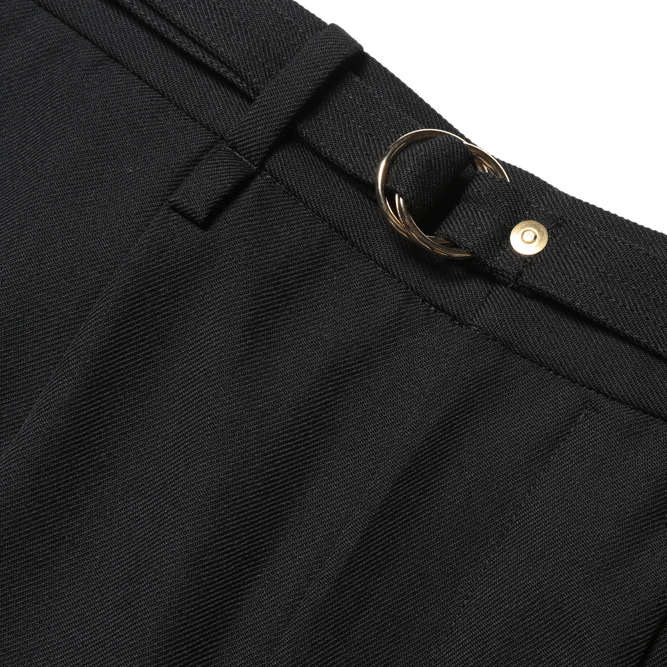 URU TOKYO - STRAIGHT PANTS / WOOL SERGE - Black