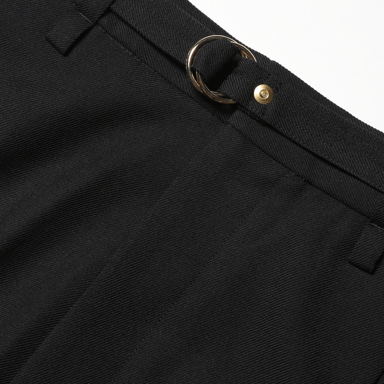 URU TOKYO - 1 TUCK PANTS / WOOL SERGE - Black
