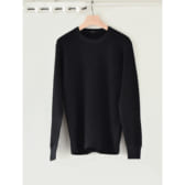 COMOLI-CW-ワッフル長袖クルー-Black-168x168