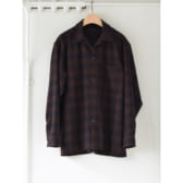COMOLI-ウールチェック-オープンカラーシャツ-Brown-168x168