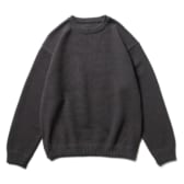 crepuscule-Moss stitch L/S sweat - Blue×Brown