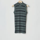 AURALEE-GIZA-HARD-TWIST-SEE-THROUGH-RIB-BORDER-TANK-レディース-Dark-Green-×-Navy-168x168