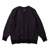 Needles-V-Neck-Cardigan-Wave-Stripe-Purple-Black-168x168