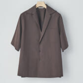 AURALEE-WASHED-FINX-HERRINGBONE-HALF-SLEEVED-SHIRTS-レディース-Brown-Chambray-168x168