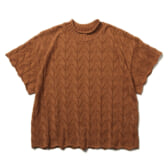 BATONER-WOMEN-LEAF-STITCH-SHORTSLEEVE-レディース-Camel-168x168