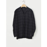 COMOLI-ウールチェック-オープンカラーシャツ-Navy-168x168