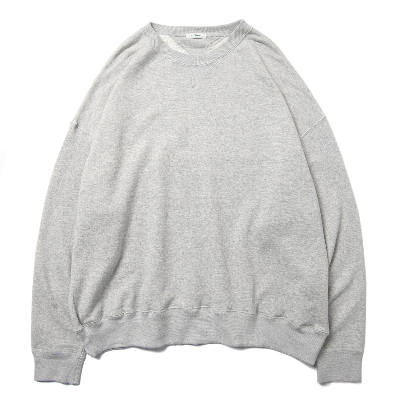 INTERIM-HYPER-BIG-V-GAZETTE-LOOP-WHEEL-SIDE-SEAMLESS-SWEAT-SHIRT-A.Gray_