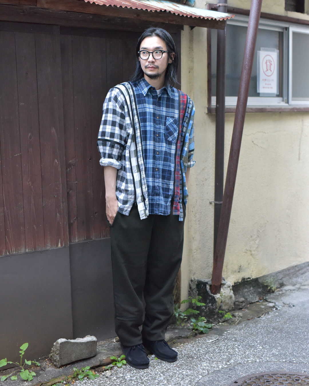 Rebuild by Needles - 7 Cuts Zipped Shirt / Wide - Fサイズ_1 着用