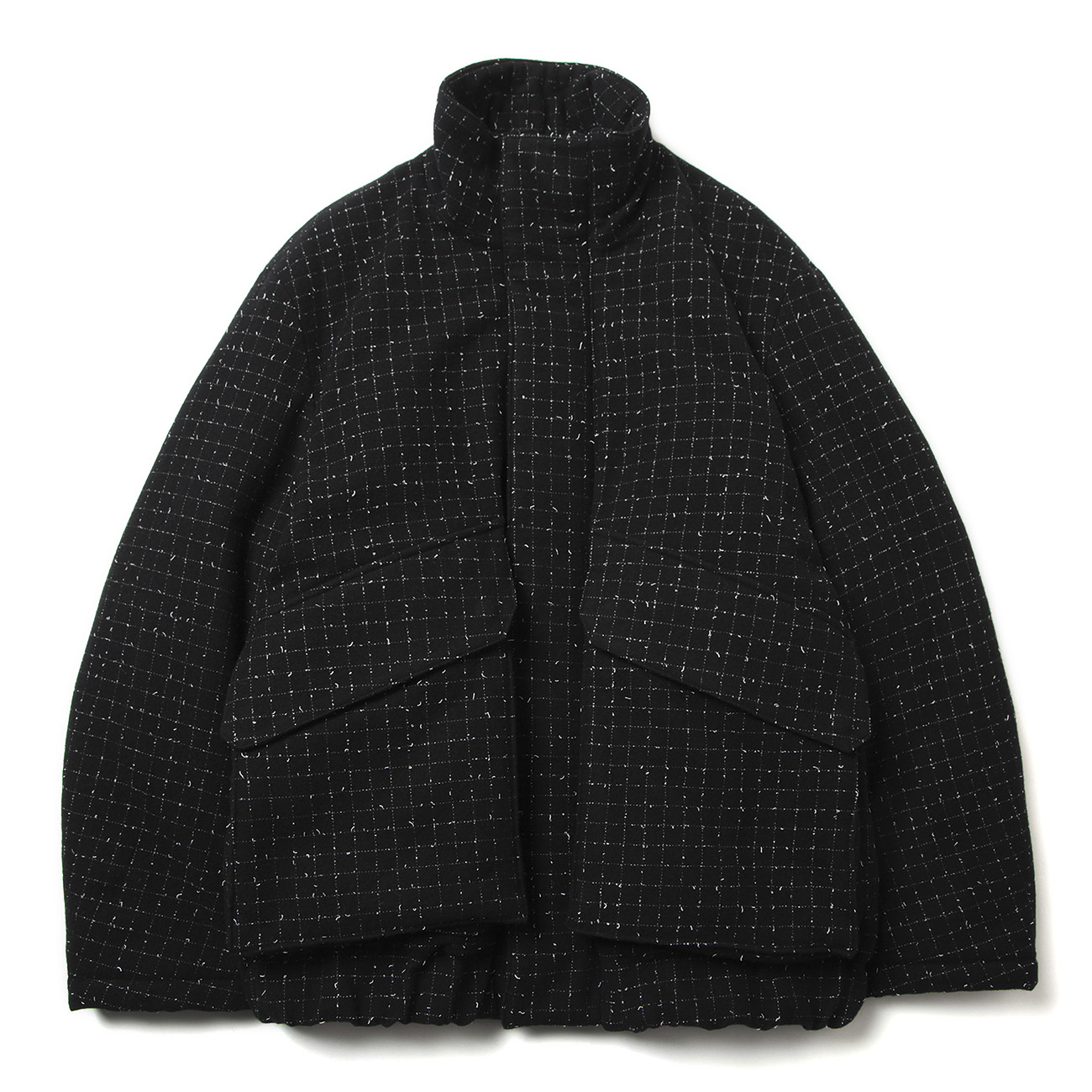 URU-WOOL-TWEED-ZIP-UP-BLOUSON-Black