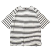 BATONER-COTTON–LINEN-HIGH-TWIST-BASQUE-SHIRT-SS-メンズ-White×Black-168x168