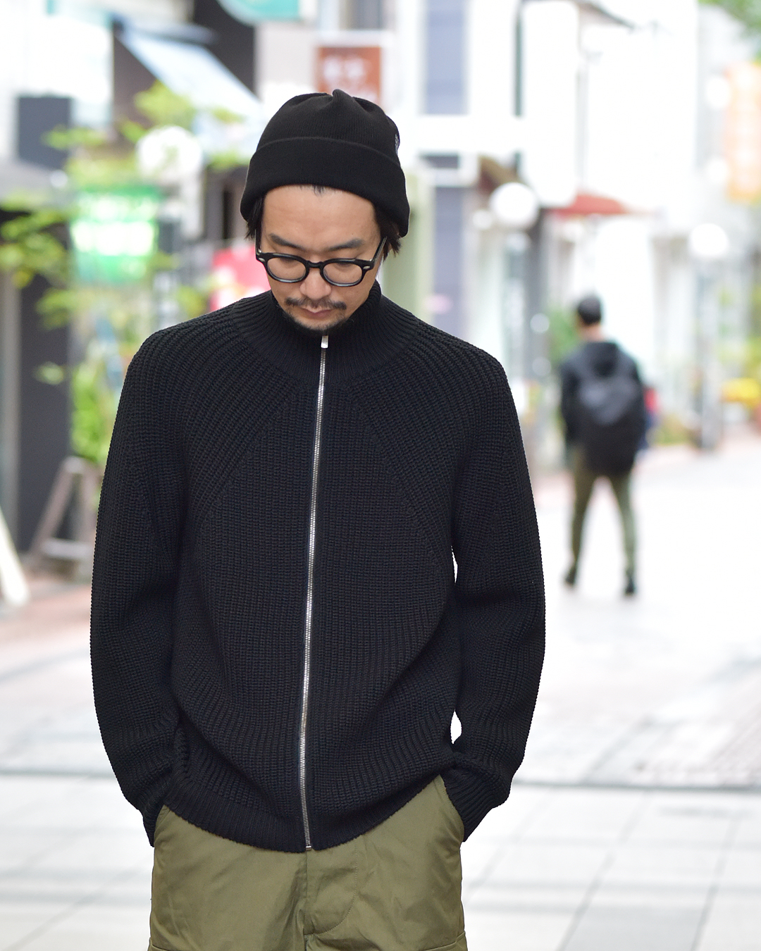 SIGNATURE DRIVERS KNIT - Black 着用