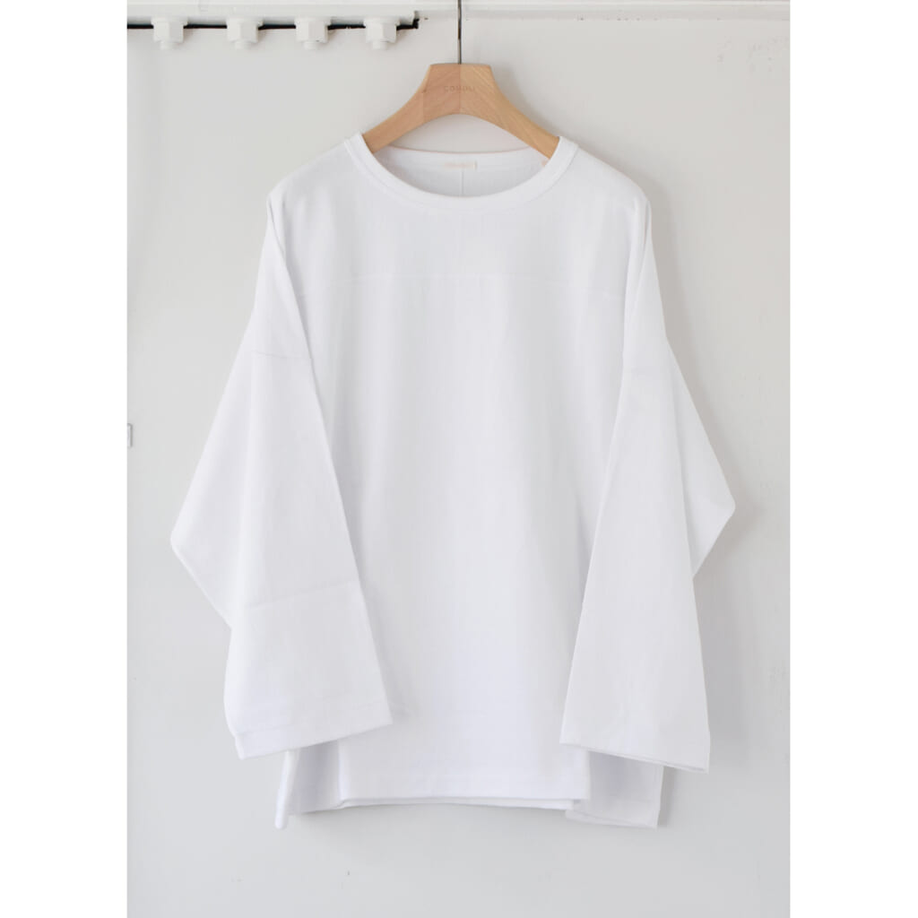 COMOLI-フットボールTシャツ-White-1024x1024