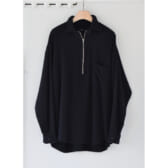 COMOLI-縮絨ウール-ハーフジップシャツ-Navy-168x168