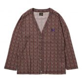 V-Neck-Cardigan-Poly-Mesh-Paisley-Printed-Dk.BrownNeedles--168x168