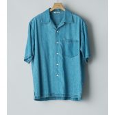 AURALEE-SELVEDGE-SUPER-LIGHT-DENIM-HALF-SLEEVED-SHIRT-メンズ-Washed-Indigo-168x168