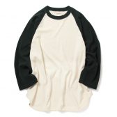 blurhms-CoSilk-Nep-Baseball-Raglan-Tee-Ivory-BODY×Dark-Green-168x168