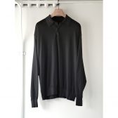 COMOLI-コットン-ニットポロ-Fade-Black-168x168