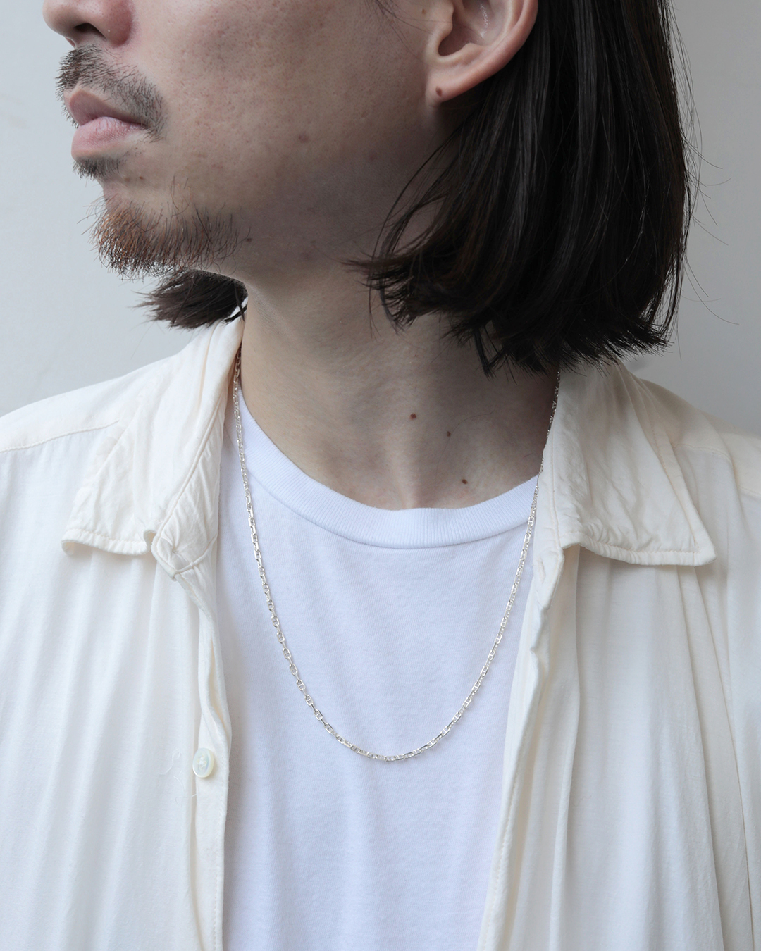 Solid Anchor Link Necklace 着用
