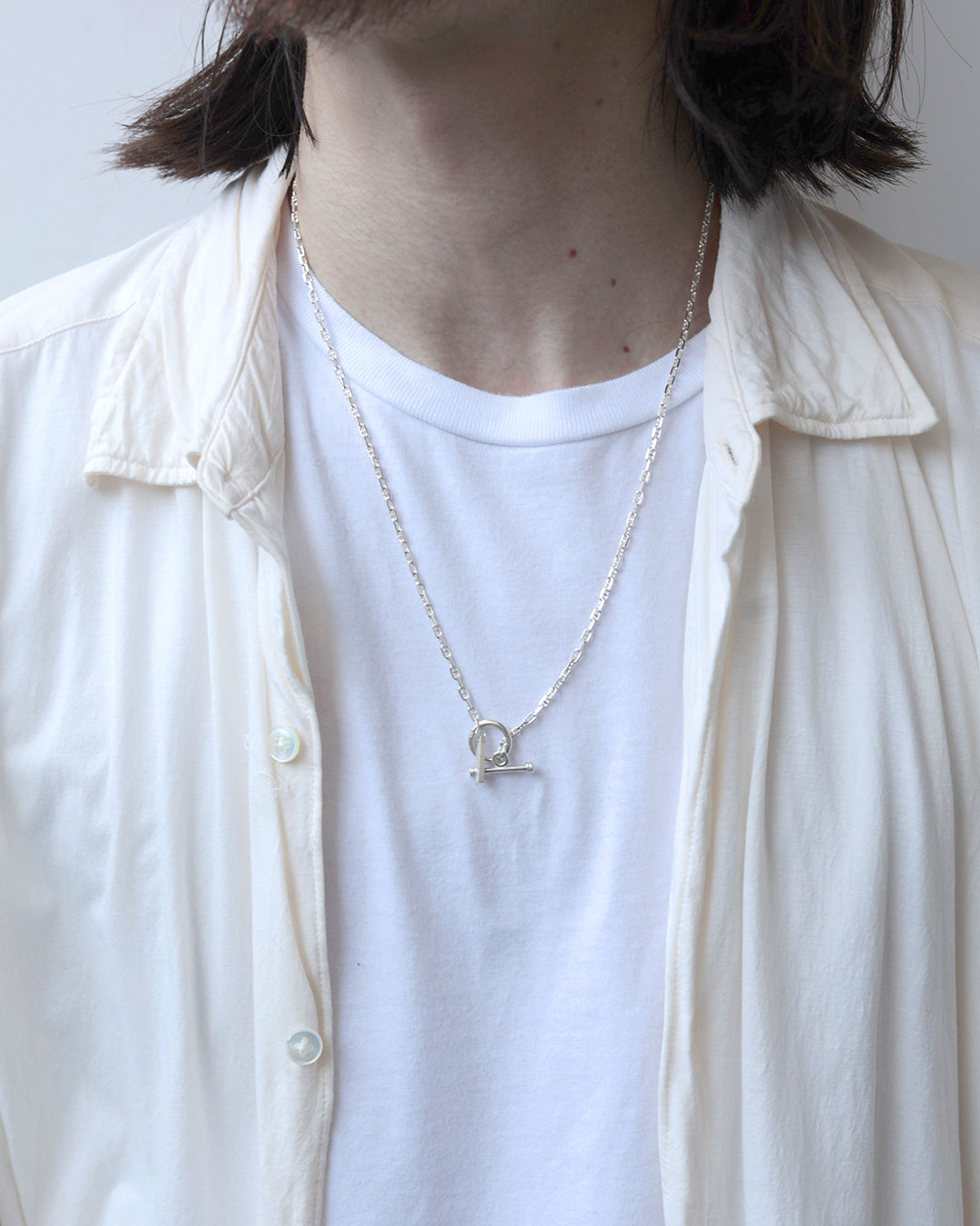 Solid Anchor Link Necklace 着用