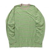 AURALEE-Men-SOFT-SMOOTH-WOOL-STRIPE-JERSEY-LS-TEE-メンズ-Green-Stripe-168x168