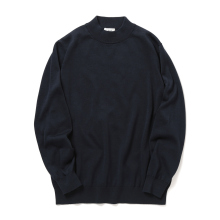 GIM / ジム | 14G ASIC天竺 長袖モックネック - Navy